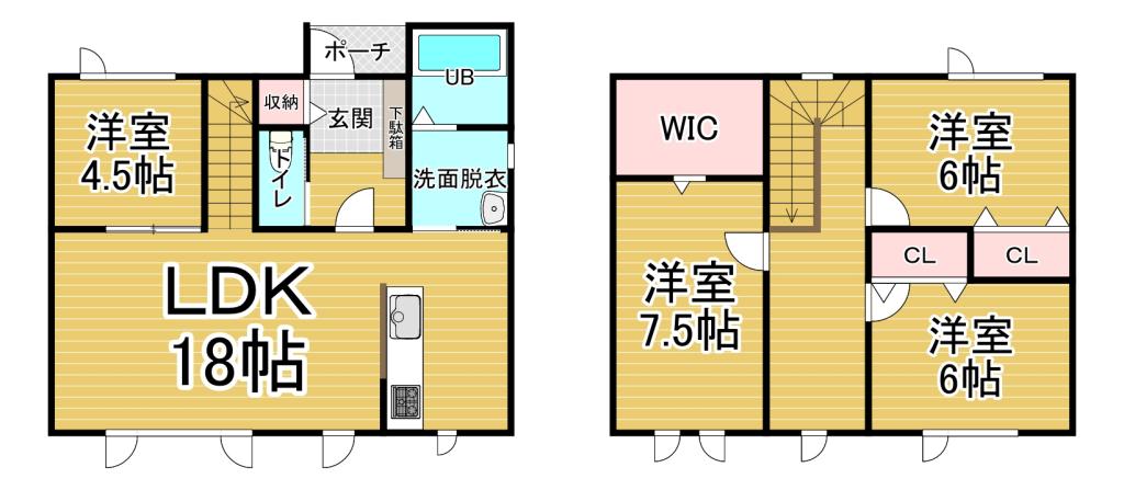 【新築】西19条南2丁目　C棟 間取り
