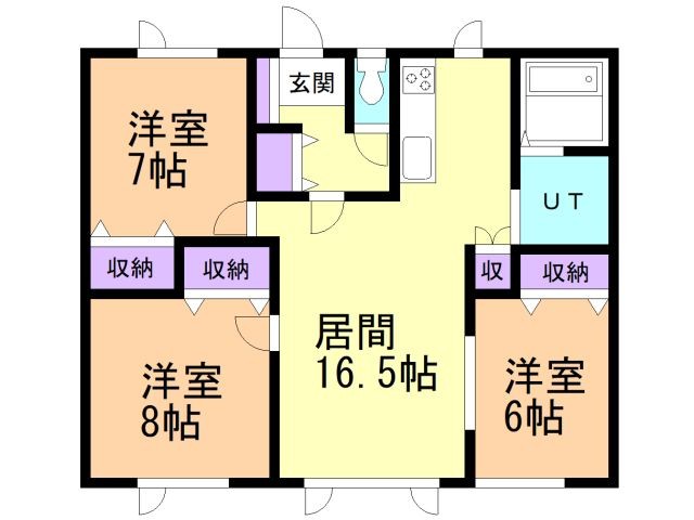 西17条南5丁目　若葉小学校区　平屋 間取り
