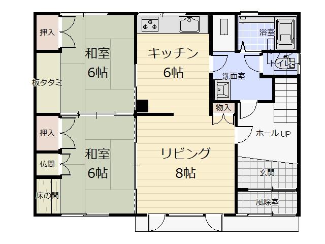 西２４条南１丁目【南道路付き！ファミリー層の多い住宅街！】 間取り