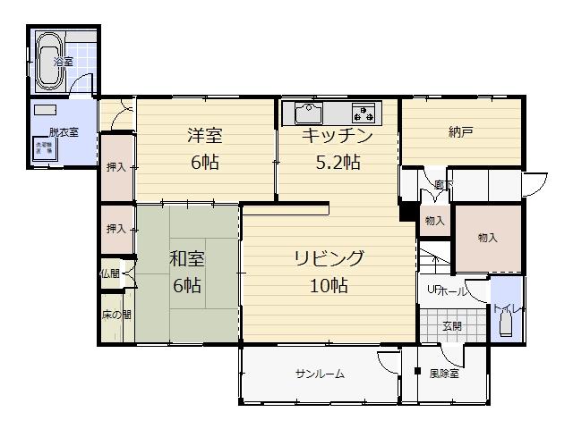 音更町桜が丘西【敷地約１０７坪のリフォーム向き物件！】  間取り