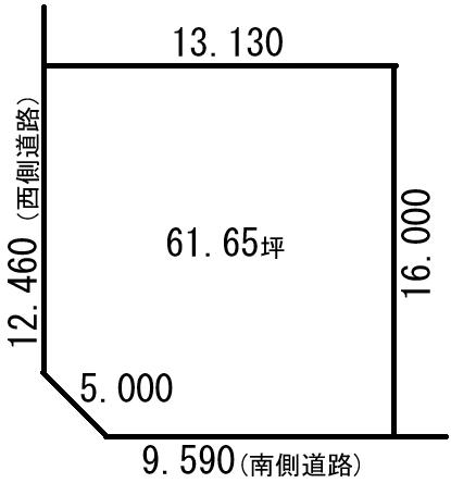 柳町北区 南西角地 1000万円 2世帯向き　 間取り
