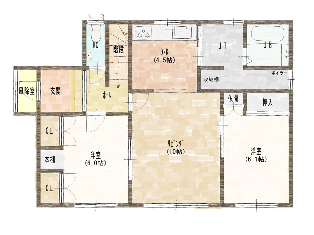 柳町北区 南西角地 1000万円 2世帯向き　 内観