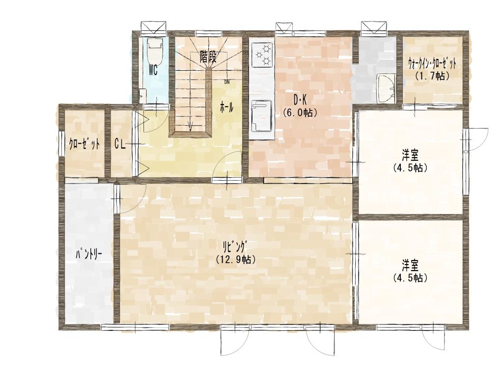 柳町北区 南西角地 1000万円 2世帯向き　 内観