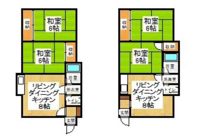 西７条南１丁目【新オーナー様募集！２ＤＫ×４戸！】 間取り