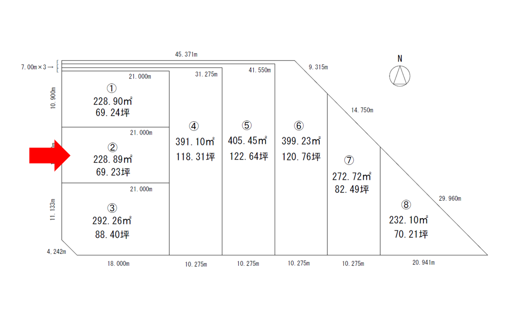《LOGOS TOWN 大空》区画②西道路付 69.23坪 内観