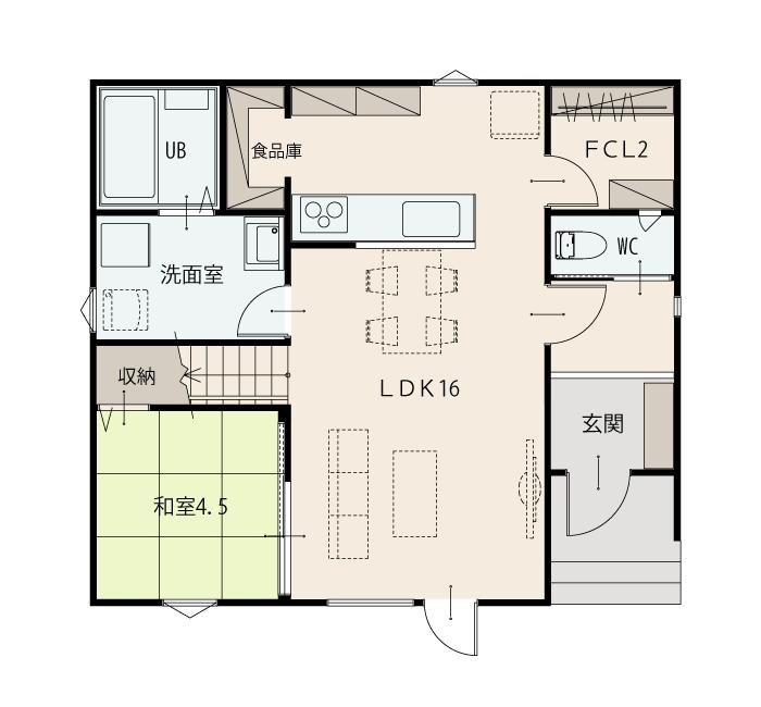 【家具＆EVコンセント プレゼント！】芽室 東4南1 建売⑥ 【太陽光パネル付】 間取り