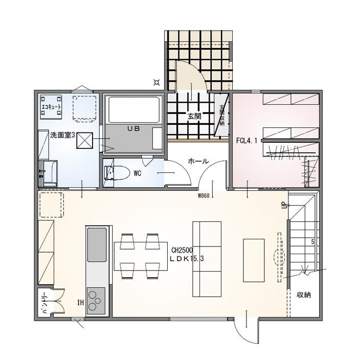 【お値引き3,150万→3,000万】音更　ひびきのC建売【太陽光パネル付】 間取り