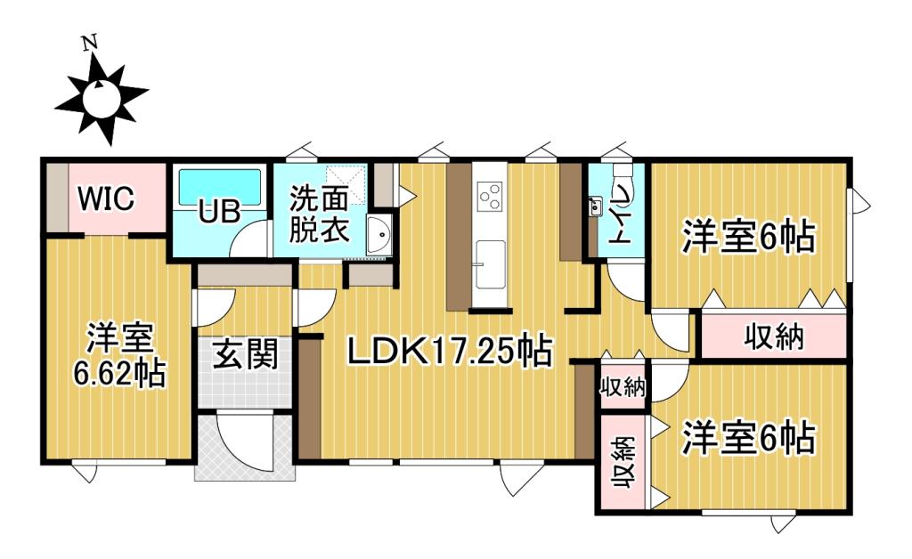 ♪築14年♪東６南３＿中古平家住宅 間取り