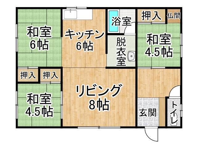 芽室町西５条８丁目【芽室町の中古平家登場！南道路付き♪】  間取り