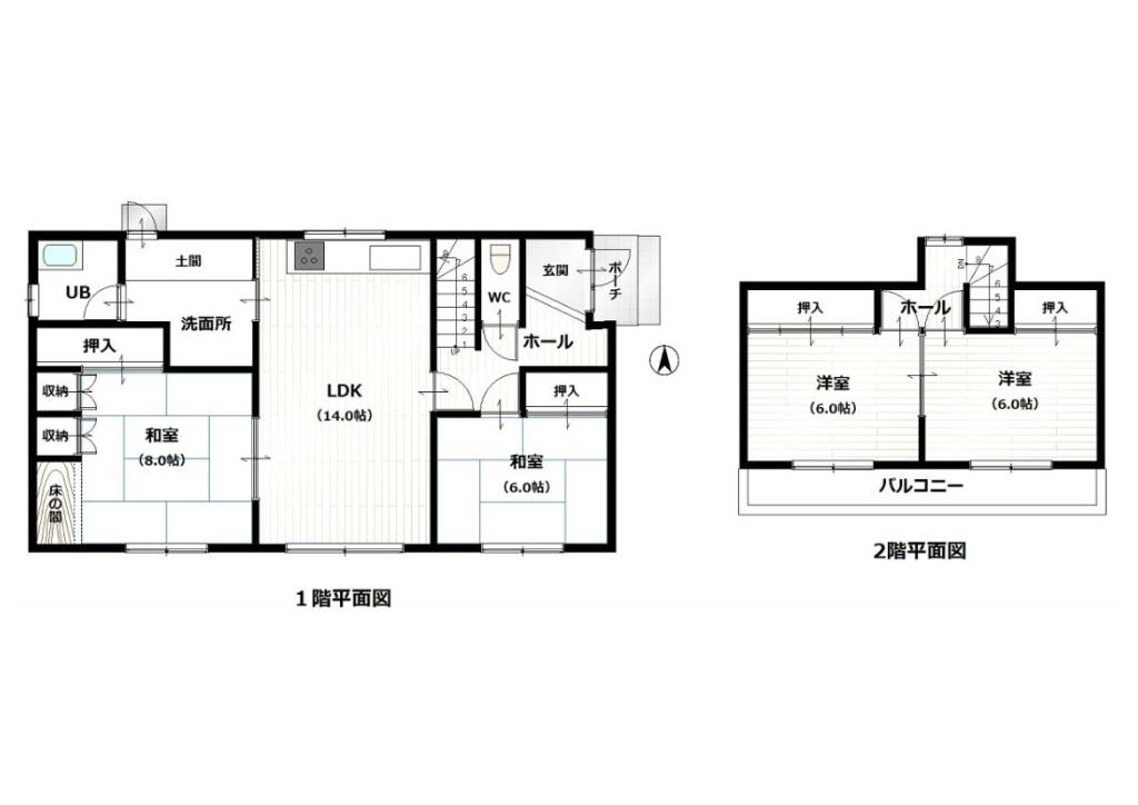 幕別町旭町24-13　売家　※リノベーション向け住宅 間取り