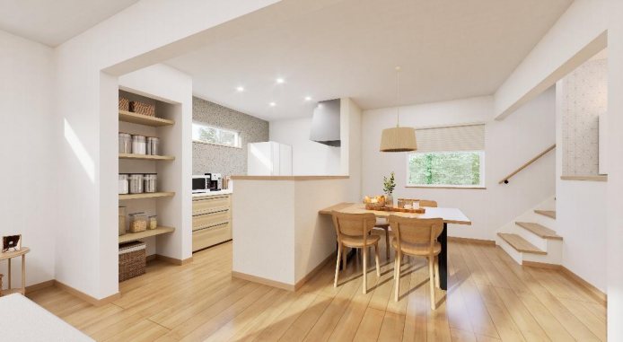 2/28よりGRAND OPEN！！《yomogi--  ｰヨモギｰ》帯広市西9条南19丁目モデルハウス【太陽光7.92kw搭載・家具付き‼】 内観