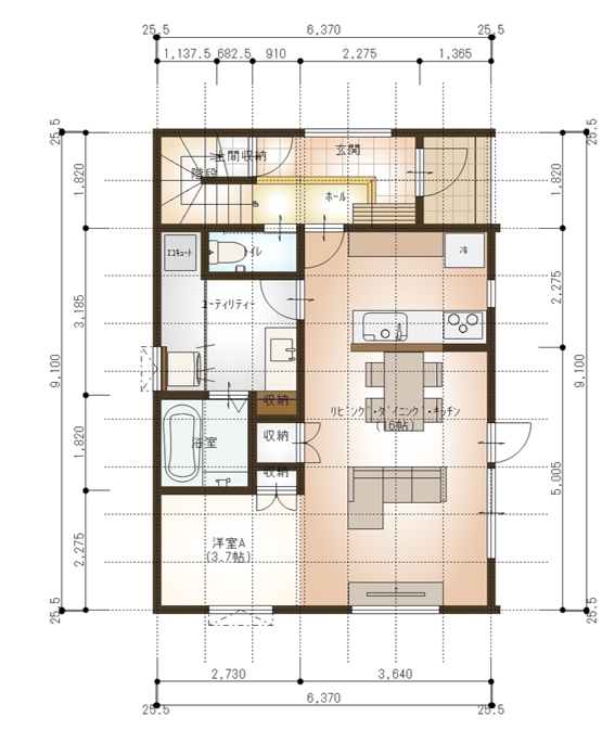 2/28よりGRAND OPEN！！【成約済み】《N.nord-エヌノード-》帯広市西9条南19丁目モデルハウス 内観
