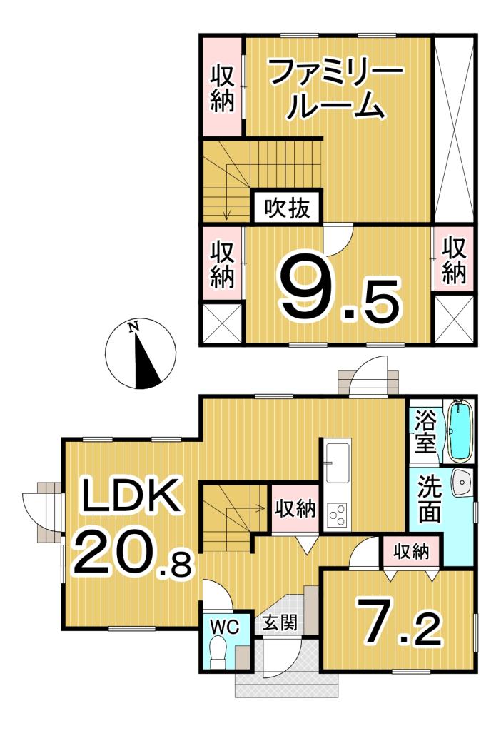 【スウェーデンハウス様施工】木質感あふれる北欧住宅  間取り