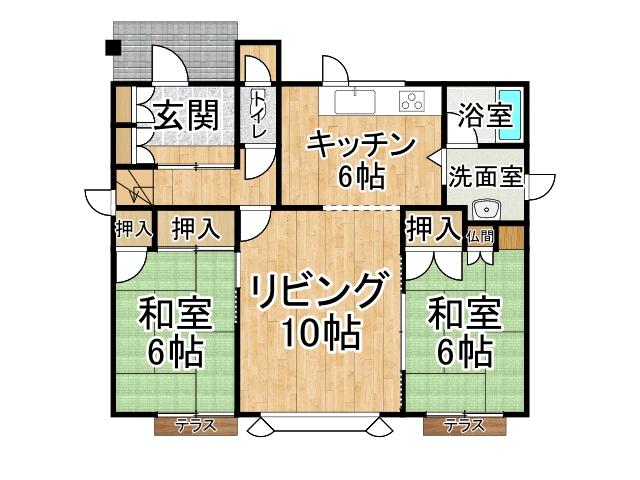 東１３条南４丁目【平成１０年に屋根塗装・外壁サイディング！】 間取り