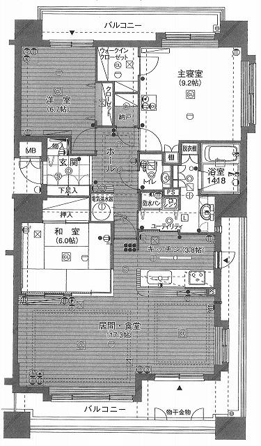 【分譲MS】パシフィック西7条プラネット　3F 間取り