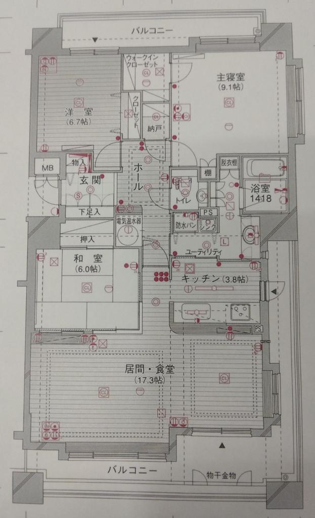 分譲マンション３階角部屋　パシフィック西7条プラネット 間取り