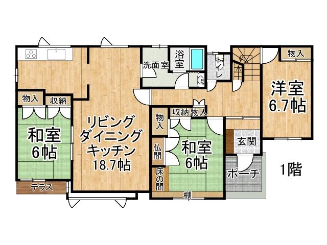 西１６条北２丁目【南道路付き！日当たり良好５ＬＤＫ一戸建♪】 間取り