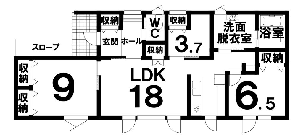 帯広市西4条南25丁目　平屋中古物件 間取り