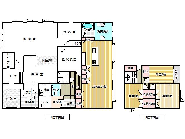 足寄町　店舗付住宅（歯科跡） 間取り