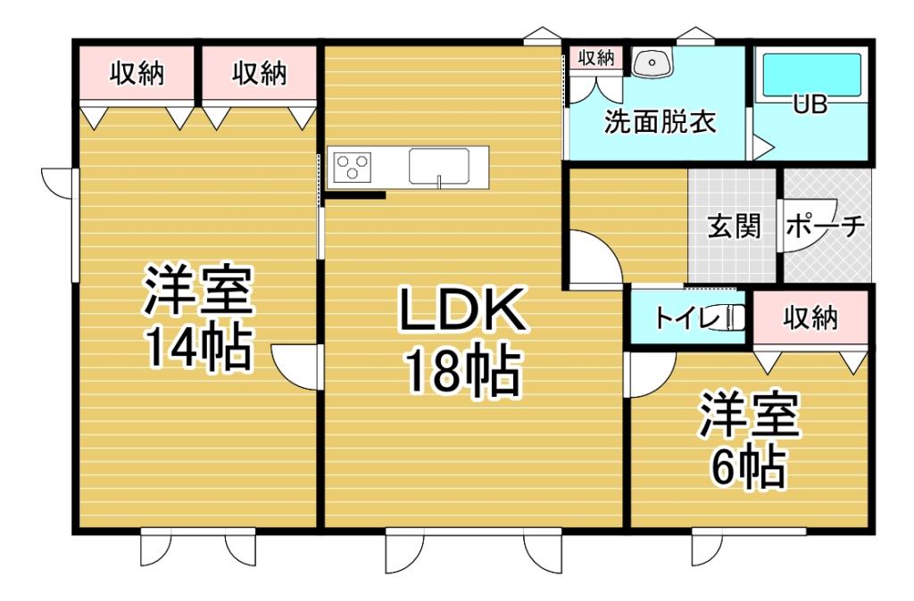 【新築】大空3丁目　平屋住宅　  間取り