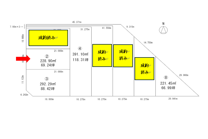《LOGOS TOWN 大空》区画②西道路付 69.23坪 内観