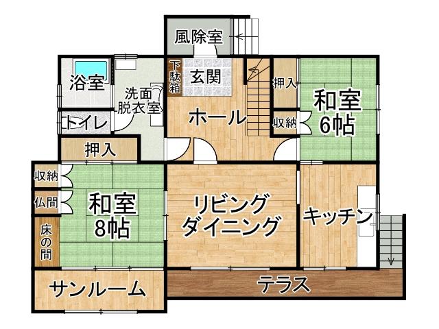 西４条南３５丁目【稲田通沿い角地！リフォーム向き物件！】  間取り