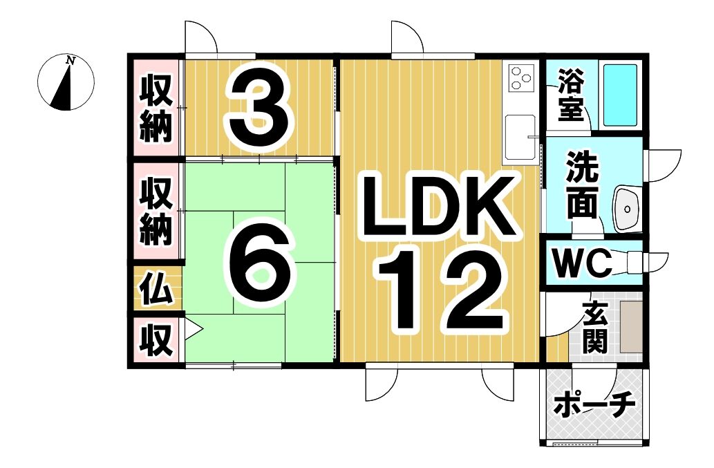 新得町５条南２丁目　中古戸建 間取り