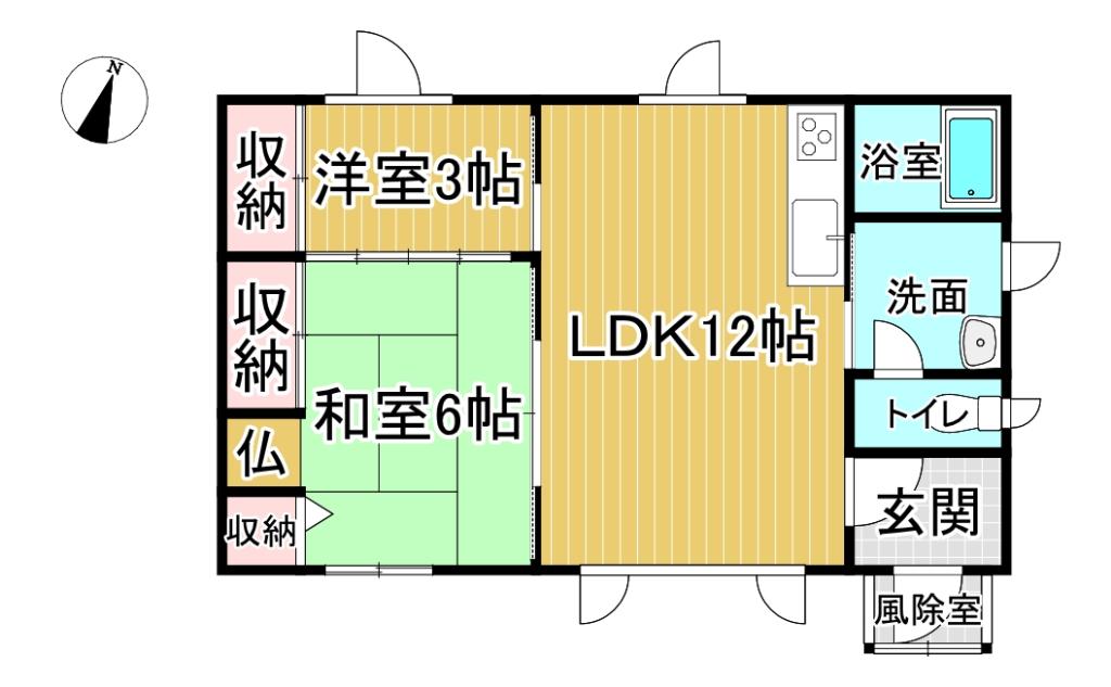 新得5条南2＿平家建て中古住宅 間取り
