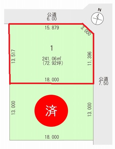 【建築条件なし】芽室町東７条３丁目 間取り