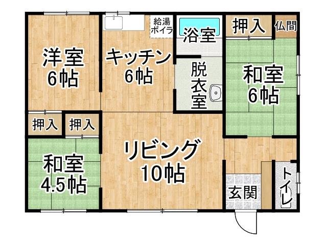 芽室町西５条８丁目【芽室町の中古平家登場！南道路付き♪】 間取り