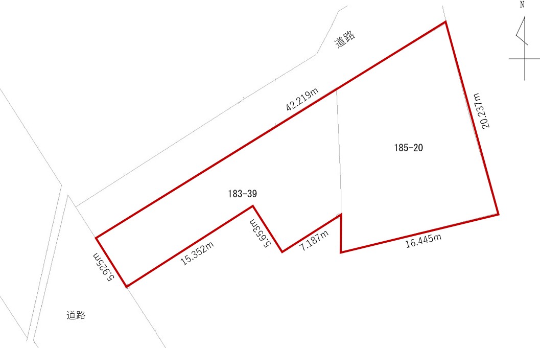 広島県庄原市東城町川東　売土地（約141.37坪）建築条件なし 間取り