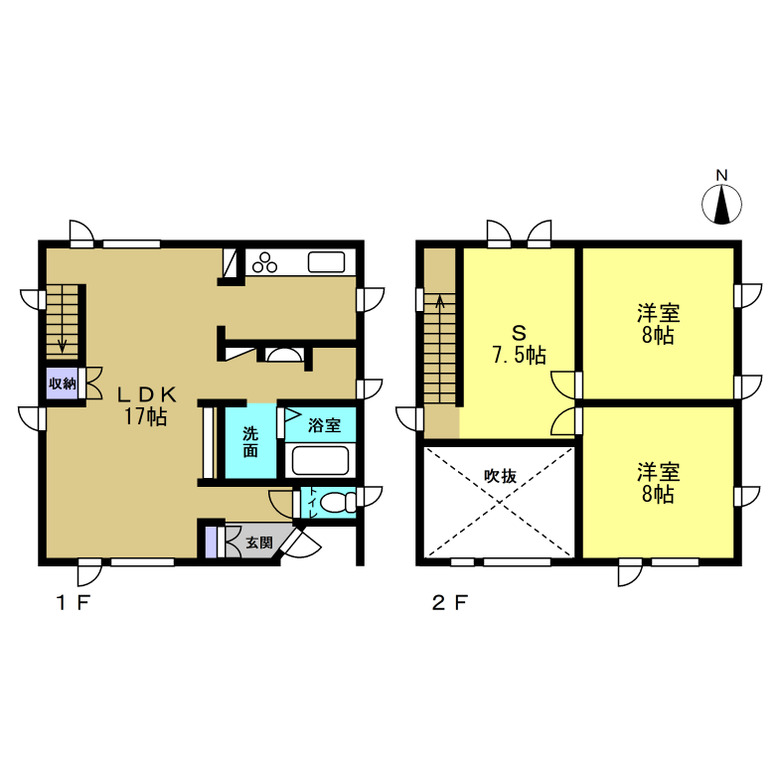 【カーポート付き】河東郡音更町中鈴蘭 間取り