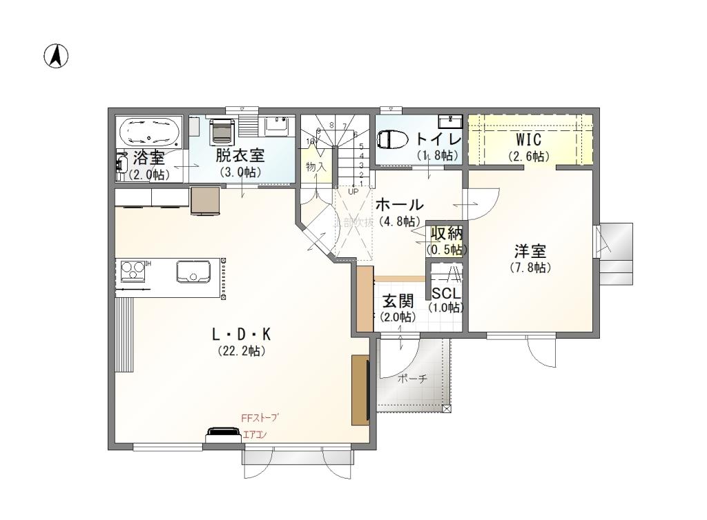 帯広市西12条南3丁目　リノベーション住宅　【4/18（土）オープンハウス開催　予約不要9：30～17：00】 間取り