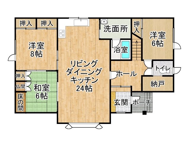 西１６条南３０丁目【南道路付き！広々５ＳＬＤＫ一戸建！】 間取り