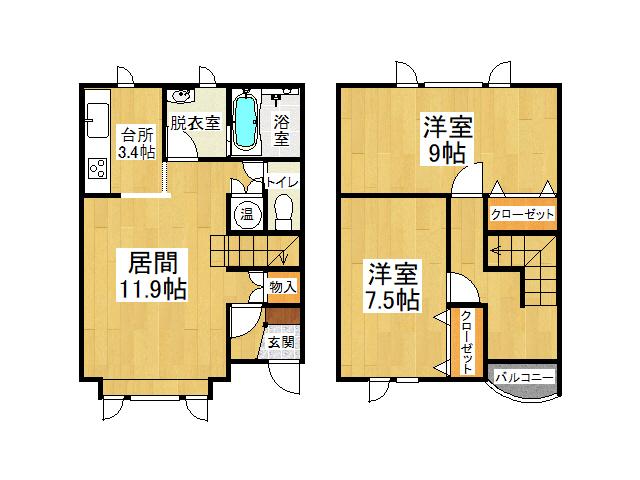 西２４条南１丁目【新オーナー様募集！平成２０年築！】 間取り