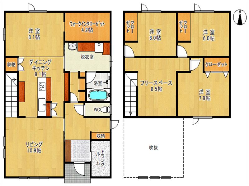 売中古住宅（西９南１１） 間取り