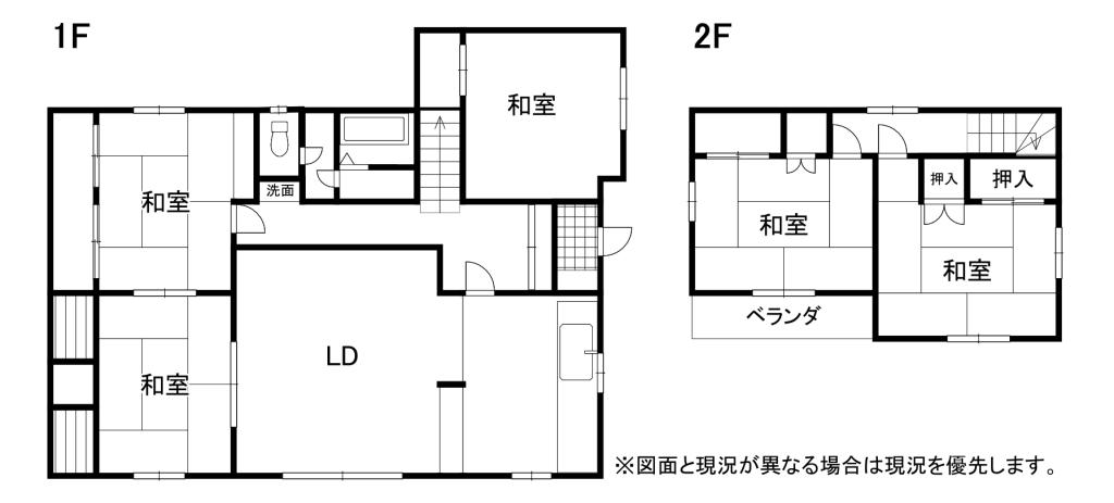 【価格改定】中川郡幕別町旭町　中古住宅 間取り