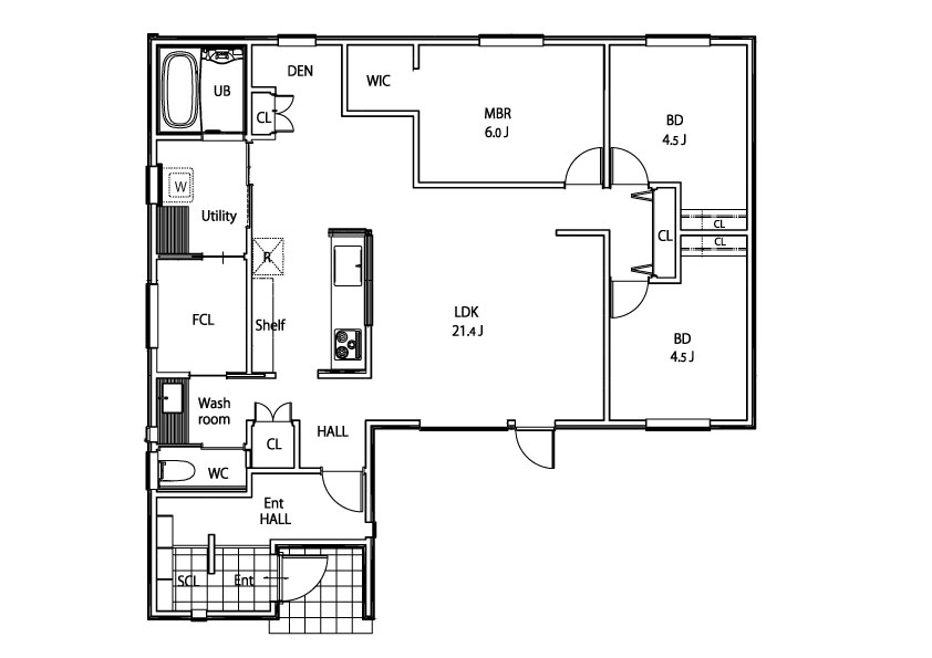 34次モデルハウス｜コンパクトハウス fits me 【平屋】 間取り