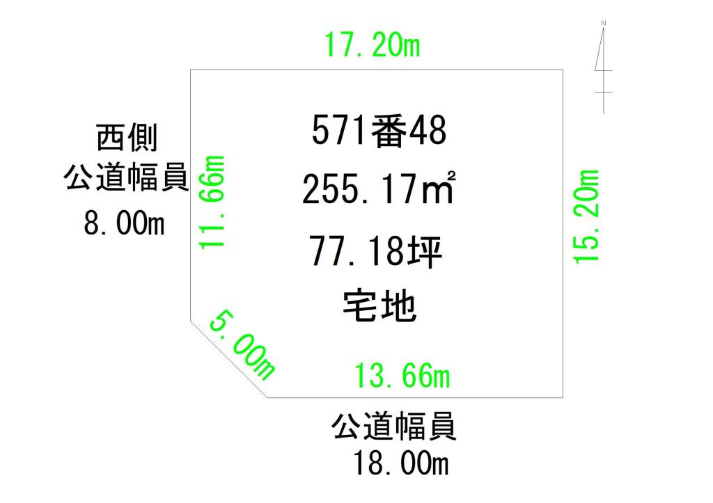 ※大幅価格改定　幕別町札内桂町の売土地　南西角地　※建築条件なし 間取り