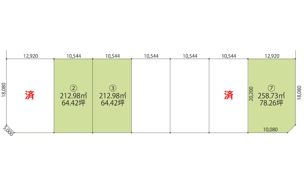 【南道路・小学校目の前】芽室 東4条南１②③ 　売土地 間取り