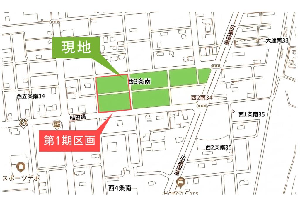 【大型造成地】※フレスポまで徒歩7分！！第1期販売！！　帯広市西2条南34丁目：区画① 内観