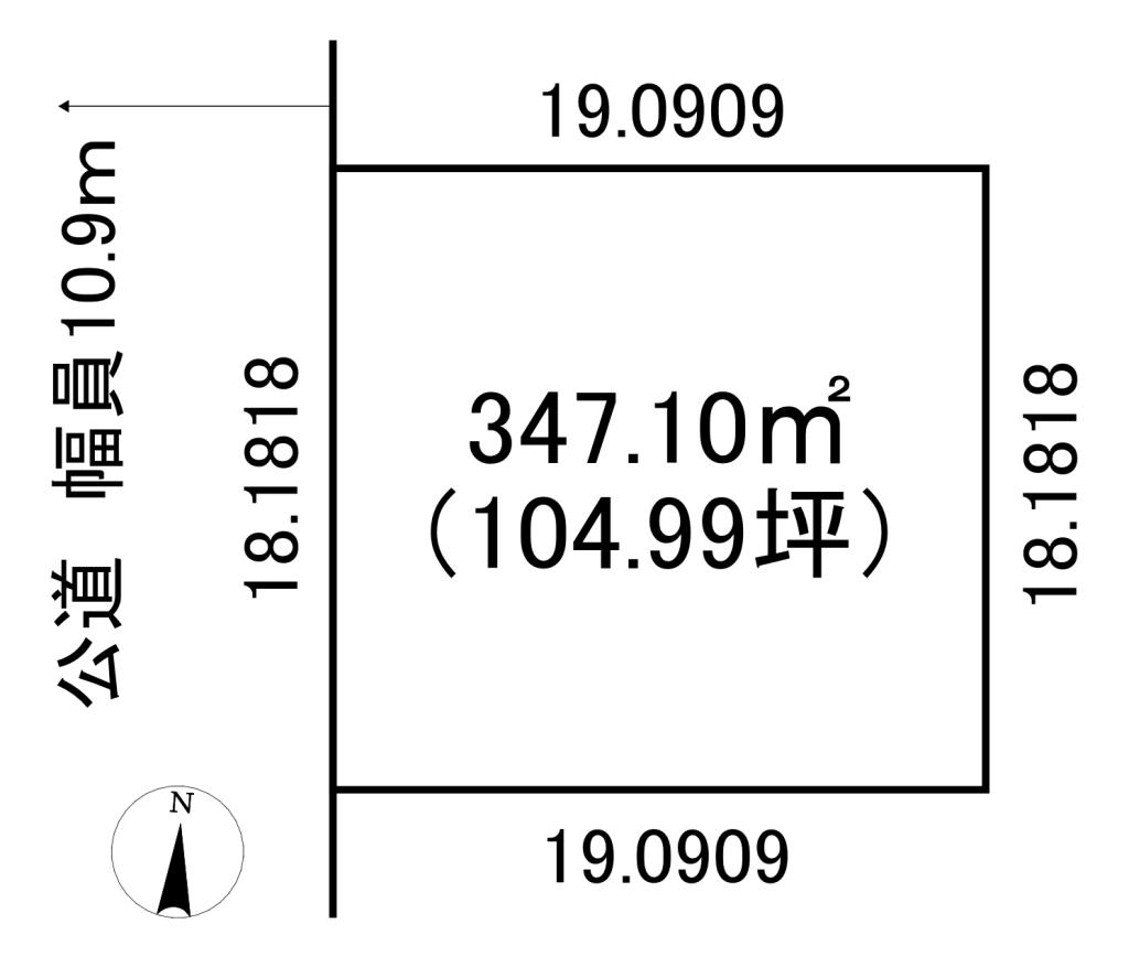 芽室町東１条南７　売土地【仲介手数料不要】建築条件なし 間取り