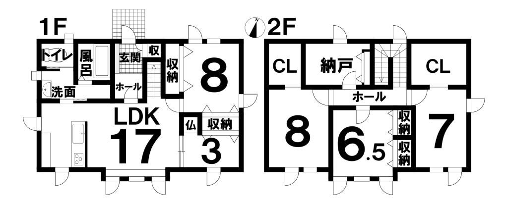 【既存設備1年保証付帯】札内北栄町　中古物件  間取り