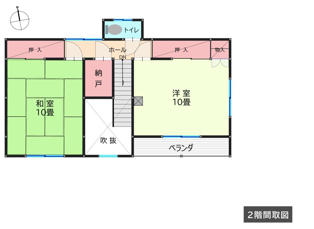 士幌町市街地 北西角地に贅沢な間取りの５０坪邸宅 内観