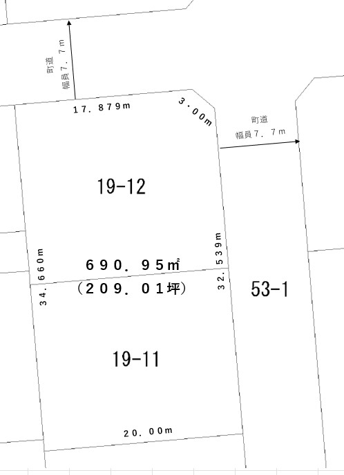 池田町字利別西町19番11 【売地：209.01坪】 間取り