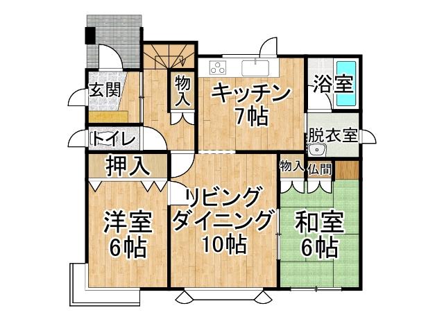 音更町共栄台西１３【２００９年に全部屋の天井・壁リフォーム！】 間取り