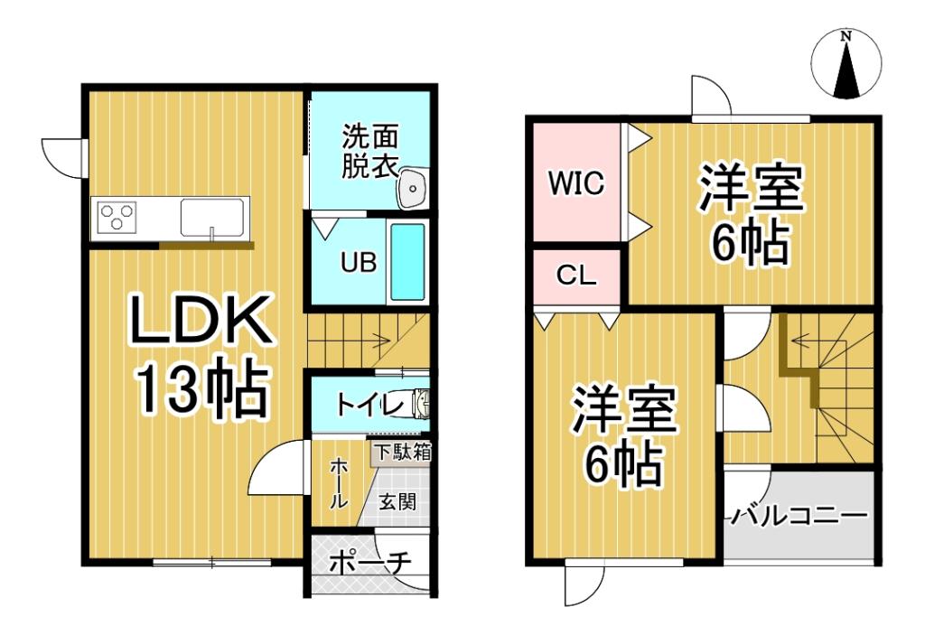 【メゾネット収益物件】2棟同時販売！札内共栄町 間取り