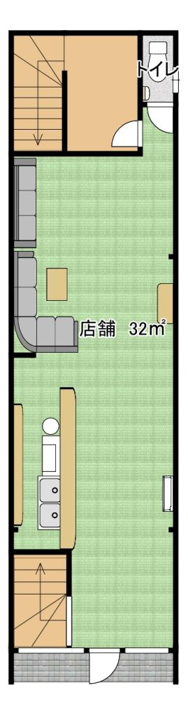 大通南１１　【店舗付き住居】 間取り