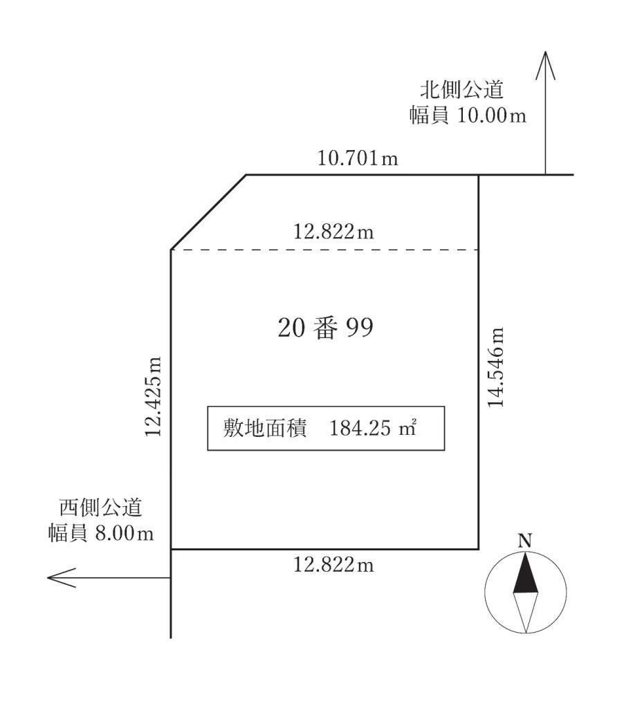 【売土地】　西17条北1丁目　北西角地　栄小徒歩2分　更地渡し 間取り