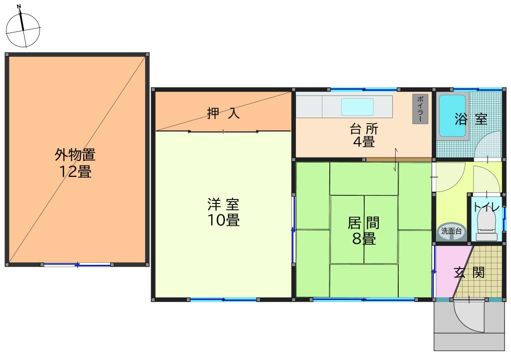 士幌町市街地 スーパー･郵便局まで徒歩３分圏内の好立地にミニマムな平屋住宅 内観